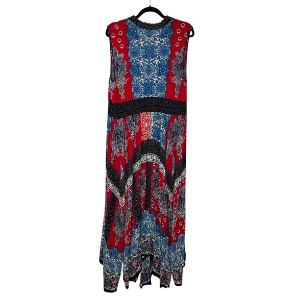 BILA Americana Bandana Print Handkerchief Hem V-Neck Boho Maxi Dress Size (XXL) - Picture 7 of 15